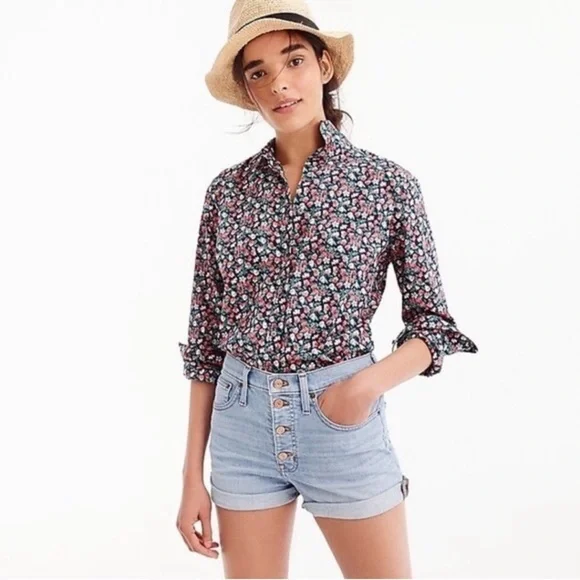 Crew Tops J Crew X Liberty Slim Perfect Button Up Shirt